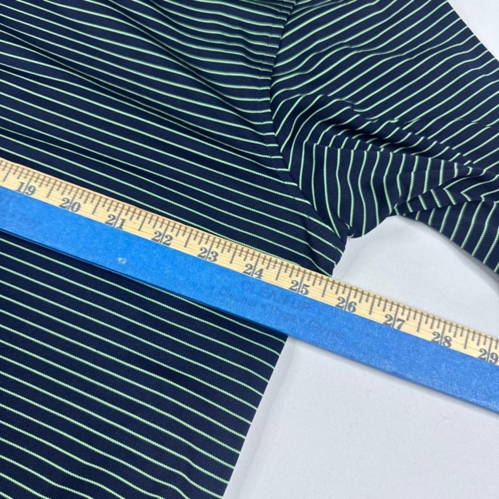FootJoy Long Sleeve Polo Shirt Mens XL Navy Blue Striped Golf Top - Picture 8 of 10